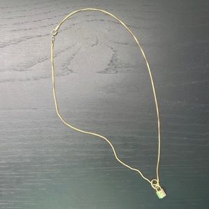 14k Gold Plated Lock Pendant Necklace